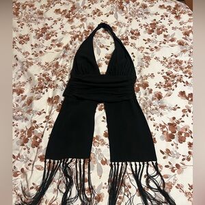 Michael Kors Black Halter backless v top size 6